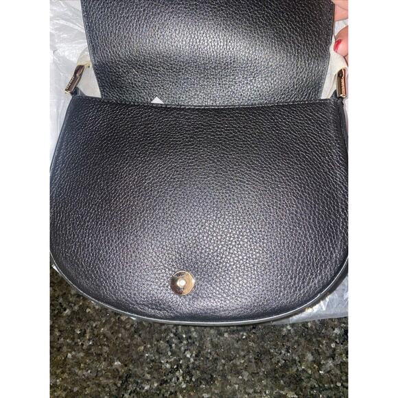 COLE HAAN Leather Crossbody Saddle Bag Flap Magnetic Adjustable Strap - Picture 2 of 10